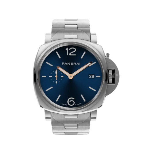 LUMINOR DUE PAM01124 42 MM STAINLESS STEEL WITH BLUE DIAL