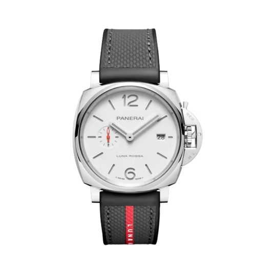 LUMINOR DUE LUNA ROSSA PAM01381 42 MM STAINLESS STEEL WITH WHITE DIAL