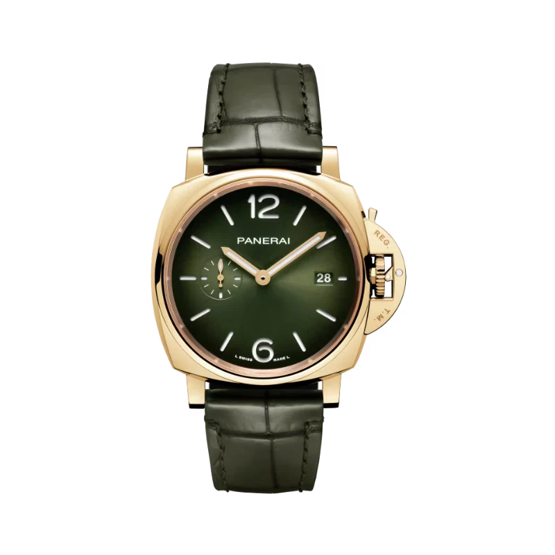 LUMINOR DUE PAM01423 42 MM YELLOW GOLD WITH GREEN DIAL