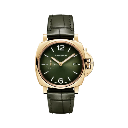 LUMINOR DUE PAM01423 42 MM YELLOW GOLD WITH GREEN DIAL