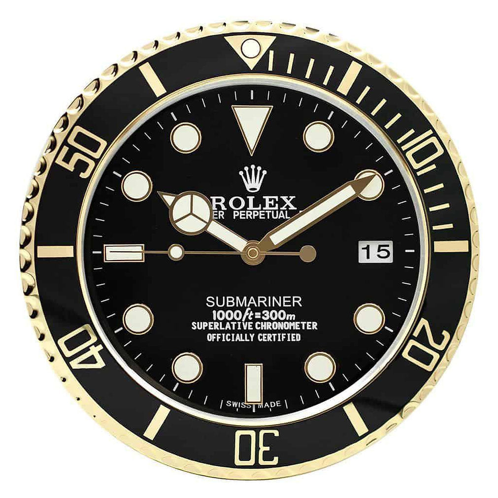 Submariner Black & Gold Style | Wall Clock